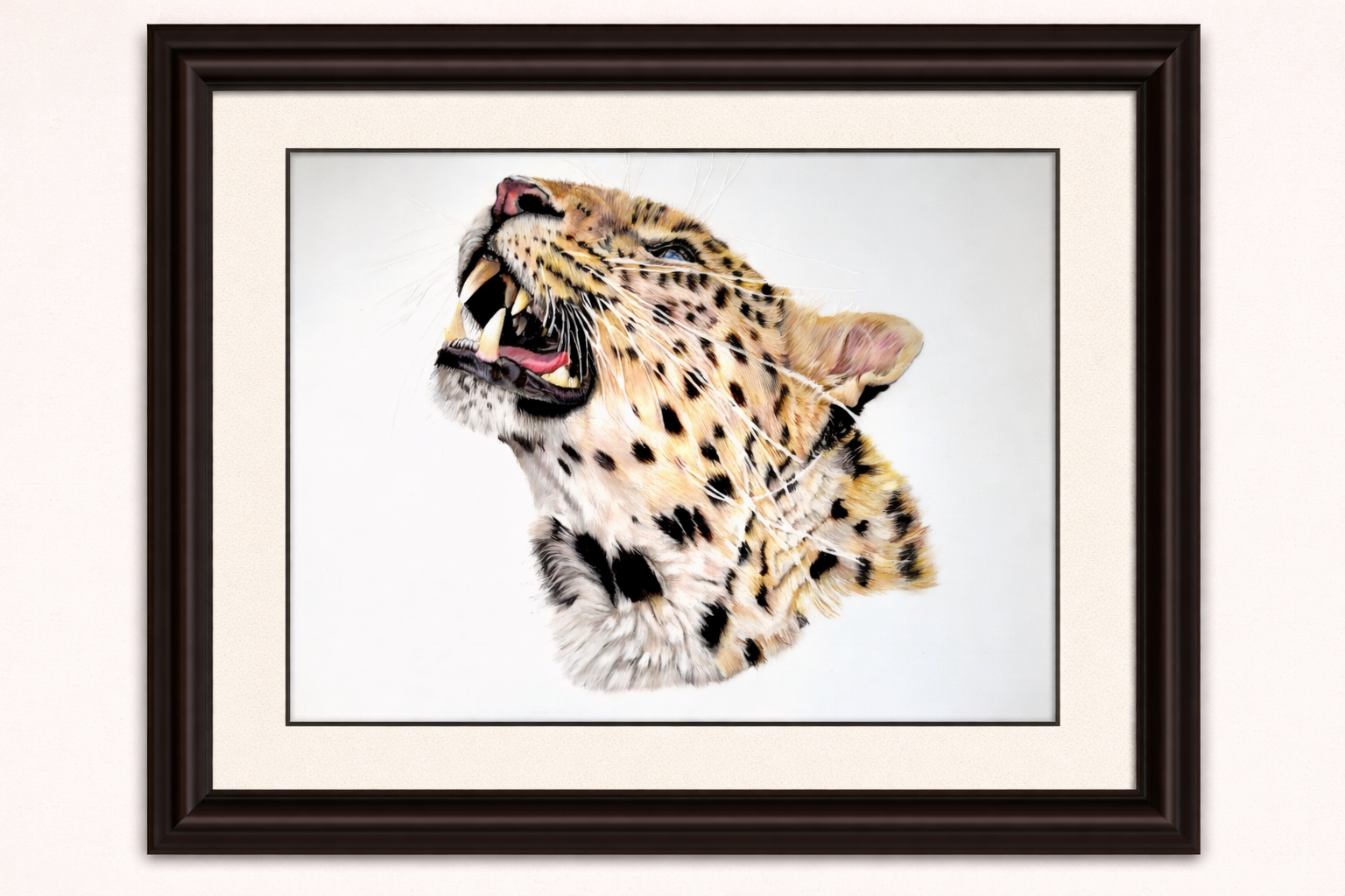 "Defiance" — Original Amur Leopard Coloured Pencil Illustration Hand and Heart Art Studio