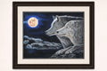 Moonlit Wolves Art Print-Hand Drawn Coloured Pencil Illustration Hand and Heart Art Studio