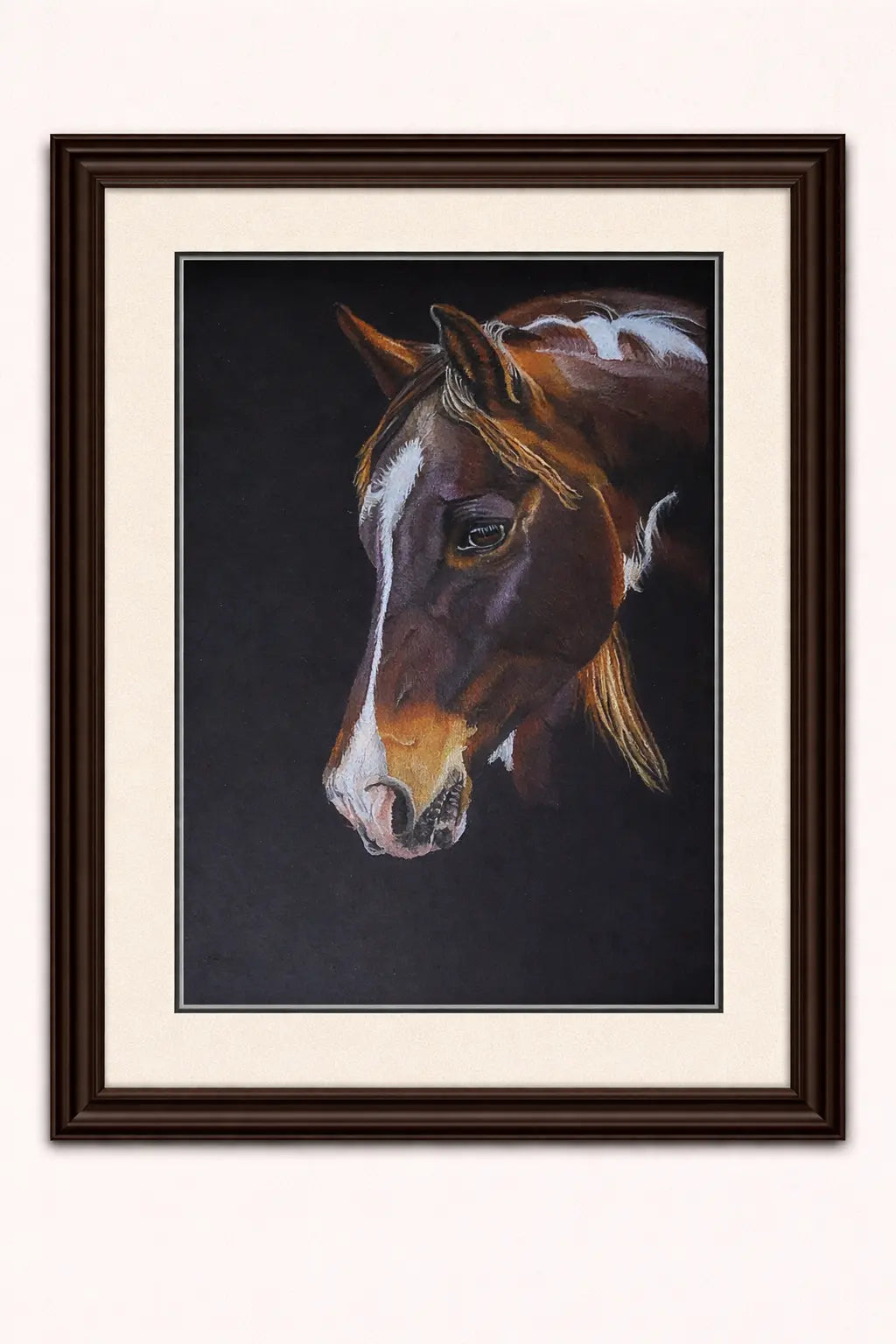 Spirit of the Wild Horse Art Print-Hand Drawn Coloured Pencil Illustration Hand and Heart Art Studio
