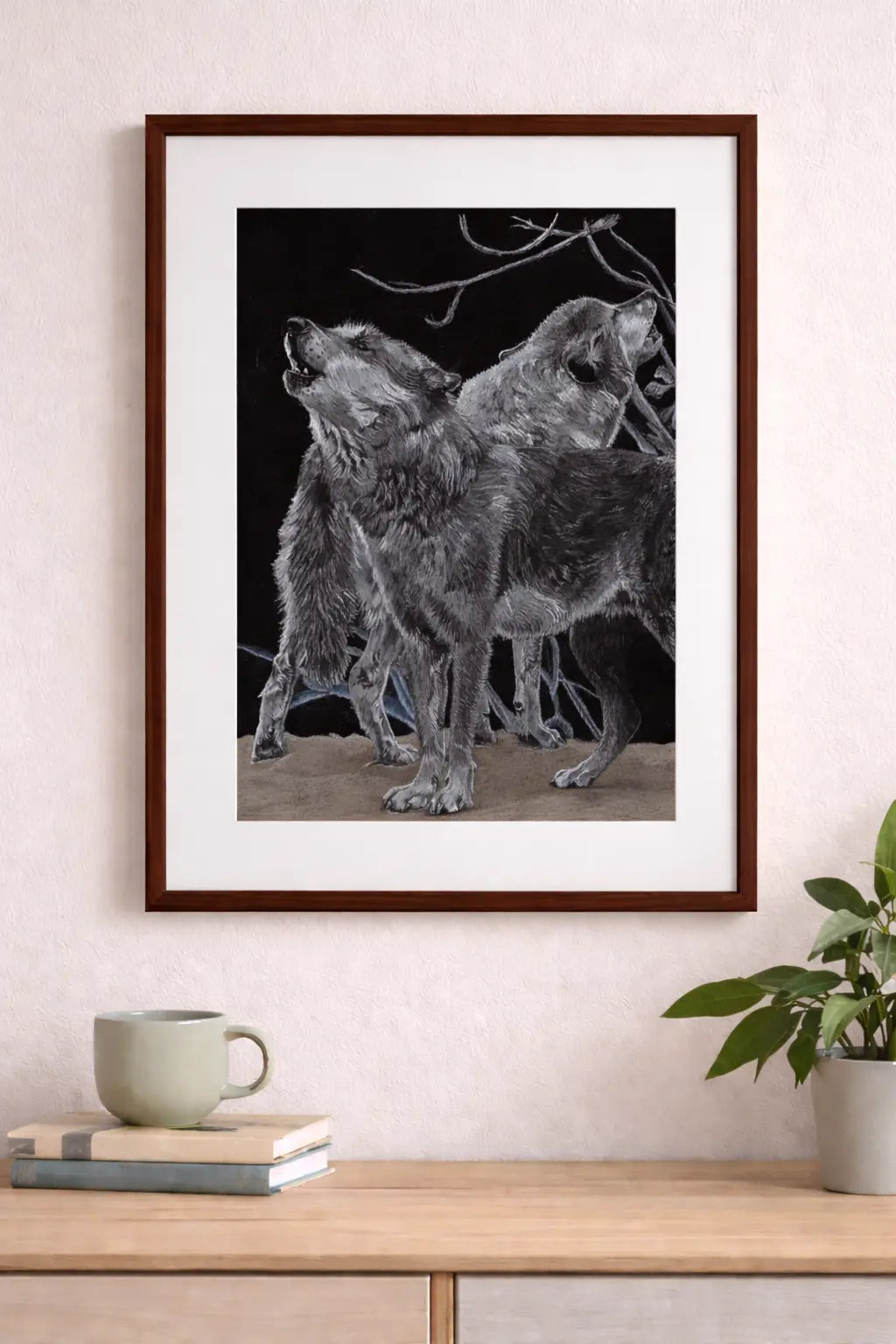 Calling Home Art Print-Award Winning Hand-Drawn Coloured Pencil Illustration Hand and Heart Art Studio