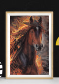 Fire Horse Art Print-Hand-Drawn Coloured Pencil Illustration Hand and Heart Art Studio